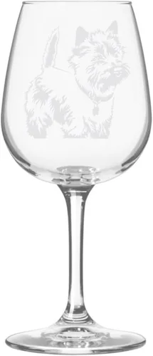 Miniatura 468 de Copa de vino de 12.75 onzas con diseño de perro grabado