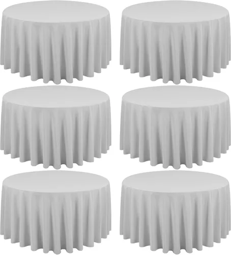 Miniatura 173 de Paquete de 10 manteles de poliéster de 60 x 102 pulgadas, manteles de poliéster beige para mesas rectangulares de 6 pies, resistentes a las manchas