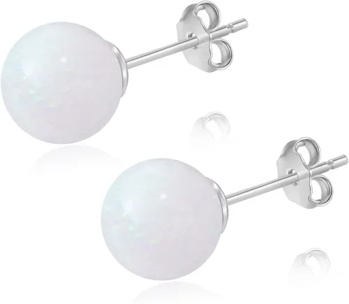 Miniatura 52 de Natural Stone Stud Earrings for Women 8mm Sterling Silver Genuine Gemstone Earrings Handmade Sterling Silver Crystal Stud Earrings for Women