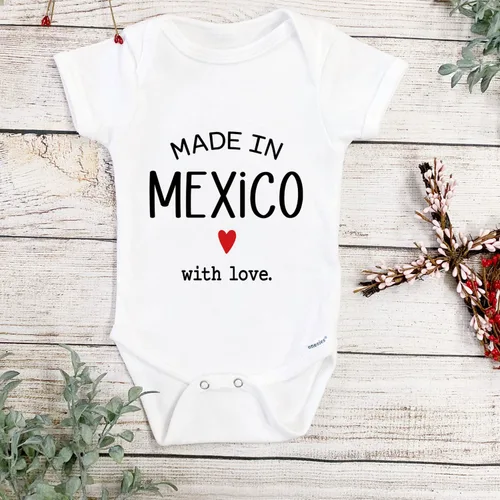 Miniatura 2 de Made In Mexico Baby Bodysuit, Funny Made In Mexico Outfit, Anuncio De Embarazo, Size 0-3 Months