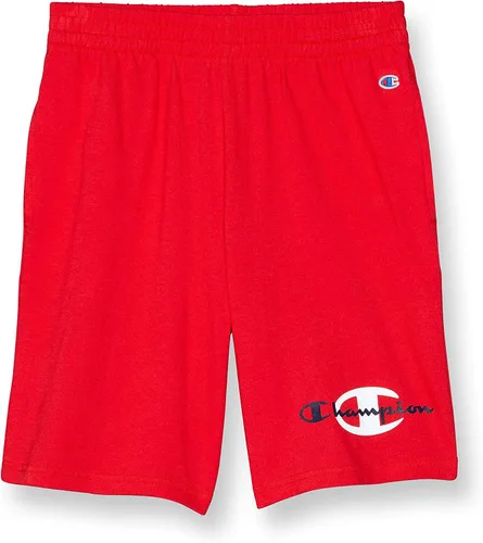 Champion Pantalones cortos de algodón para niños, pantalones cortos de gimnasio para niños, algodón, logotipo C grande, gráficos, 8 pulgadas