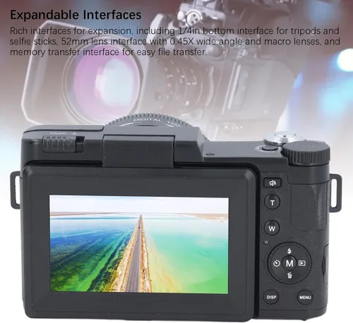 Miniatura 6 de Cámara digital 4K para fotografía y video, cámara de enfoque automático de 48 MP para YouTube, cámara compacta de viaje con tarjeta SD de 32 GB
