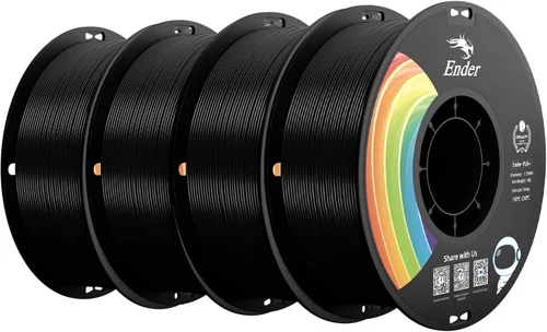 Miniatura 32 de Creality Filamento PLA+ Negro 1.75mm, filamento para impresora 3D de alta resistencia y sin enredos, embalaje al vacío, filamento para impresión 3D
