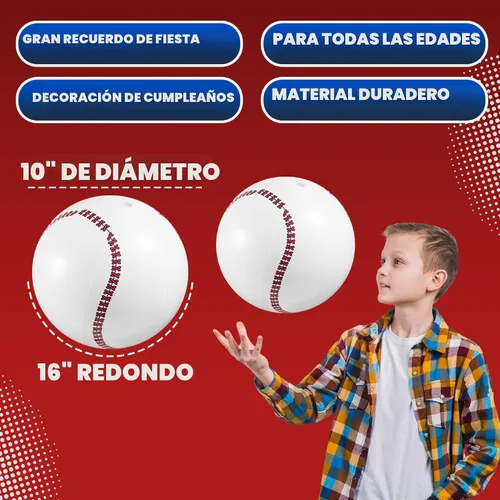Miniatura 4 de Bedwina Pelotas inflables de béisbol (paquete de 12) de 16 pulgadas, pelotas de playa de béisbol para decoraciones de fiestas temáticas y decoración