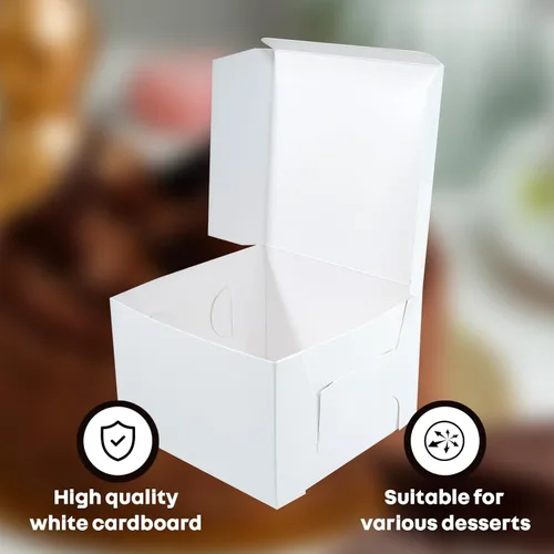 Miniatura 3 de Caja de pastel blanca de 16 x 16 x 6 pulgadas, cajas de panadería de primera calidad, una pieza, perfecta para empaquetar y vender pasteles, donas