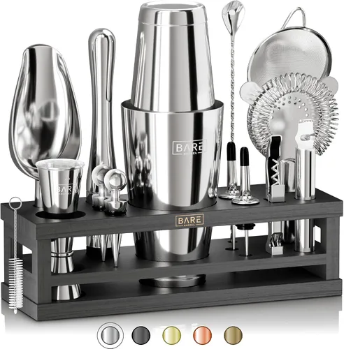 Miniatura 10 de BARE BARREL® Kit de Barman para Mixología Juego de Herramientas de Bar Juego de Coctelera de 16 Piezas Utensilios de Mezcla de Martini