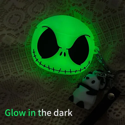 Miniatura 3 de CCXNAS Funda para Airpods de 3ª generación con bonito llavero de panda, [brilla en la oscuridad] Divertidas fundas de calavera de anime para Apple