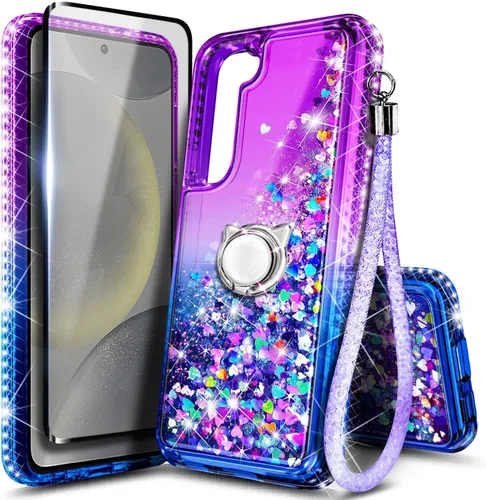Miniatura 10 de NGB Diseñada para funda Samsung Galaxy Note 10+ (Plus), Rosa/Aguamarina Funda con Purpurina Líquida Brillante Linda para Mujeres Niñas Niños