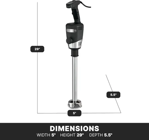Miniatura 5 de Waring Commercial Big Stix batidora de inmersión con eje desmontable, Negro/Plateado