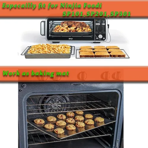 Miniatura 4 de Revestimientos de horno antiadherentes para la parte inferior del horno eléctrico, gas y microondas, 500F, fácil de limpiar, fibra de teflón PTFE