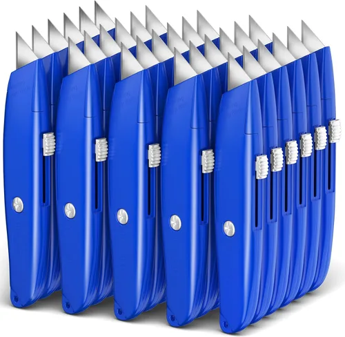 Miniatura 18 de DIYSELF Paquete de 2 cuchillos utilitarios, cortador retráctil, resistente (naranja)