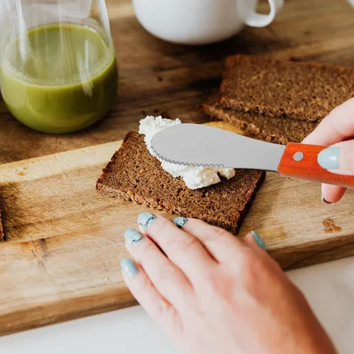 Miniatura 6 de SHERCHPRY 2 unids Creamcheese Butter Straight Spreader Butter Spatula Sandwich Cortadora Raspador Mango de Madera Pequeñas Herramientas Espátula