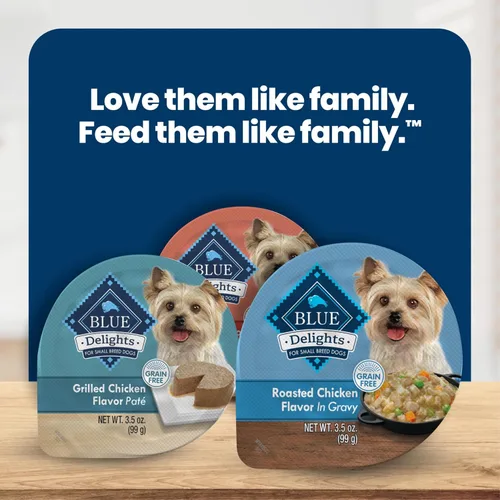 Miniatura 9 de Blue Buffalo Delicias Copa de alimentos de perro mojada de la raza pequeña adulta natural, sabor de pollo asado en salsa abundante 3.5-oz