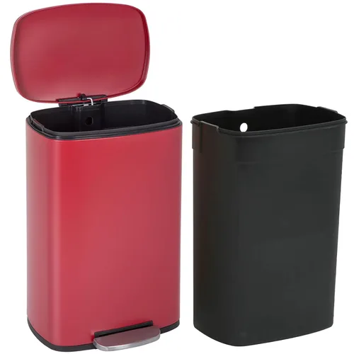 Miniatura 11 de BLKMTY Cubo de basura con tapa para cocina, oficina, baño, cubo de basura con pedal, cubo de basura de acero inoxidable con cubo interior extraíble