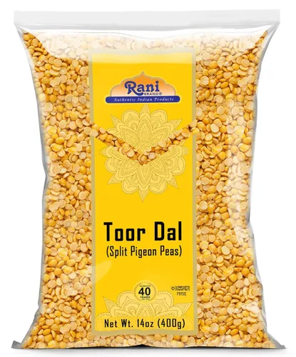 Rani Toor Dal (guisantes de paloma dividida) 14 oz (400 g) ~ Todo natural | Apto para gluten | Sin OMG | Kosher | Vegano | Origen indio