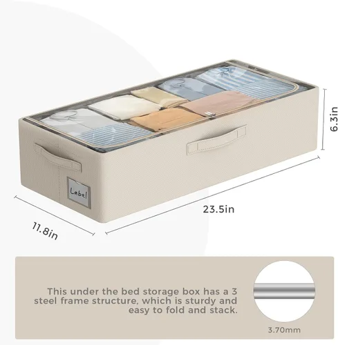 Miniatura 4 de Contenedores de almacenamiento para debajo de la cama, caja de almacenamiento de tela Oxford, contenedor resistente para debajo de la cama