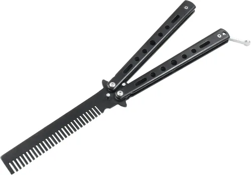 Miniatura 5 de Paquete de 2 cuchillos de mariposa peine de entrenamiento de práctica de peine plegable de acero inoxidable principiantes entrenador artes marciales