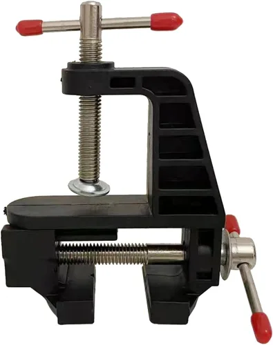 Mini abrazadera de mesa pequeño banco de pasatiempos para reparaciones modelado pintura y manualidades (negro)