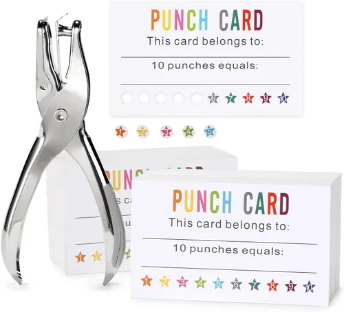 Miniatura 14 de ONEDONE Tarjetas perforadas (paquete de 200) tarjetas de recompensa para premios de incentivo de comportamiento en el aula para niños, estudiantes