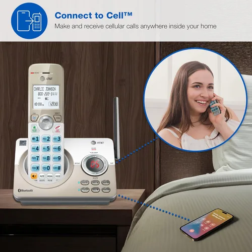 Miniatura 3 de AT&T DECT 6.0 Teléfono inalámbrico, 4 auriculares, bloqueador de llamadas inteligente, conexión Bluetooth a celda, contestador automático, pantalla