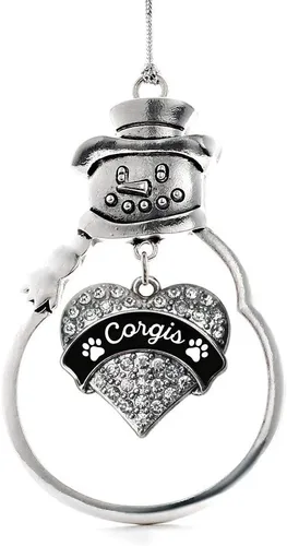 Miniatura 188 de Colgante de plata con diseño de Detroit con forma de corazón y muñeco de nieve con circonitas cúbicas