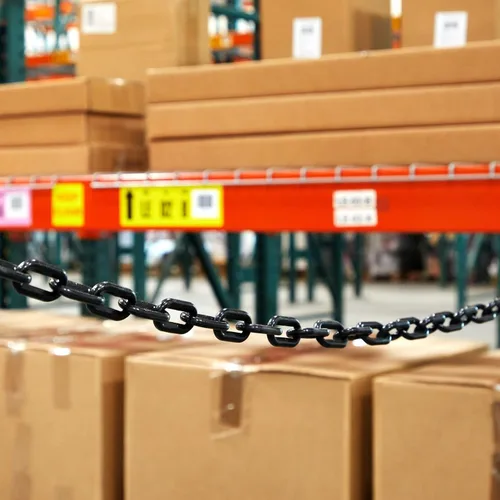 Miniatura 4 de Stockroom Plus Cadena de plástico – 100 pies, eslabones de cadena de plástico negro – Barrera de seguridad para valla, entrada, estacionamiento