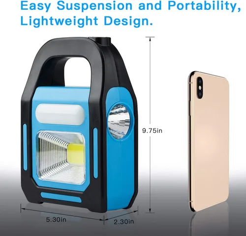 Miniatura 4 de 1 paquete 3 en 1 solar recargable USB más brillante COB LED linterna de camping, linterna de emergencia impermeable LED luz