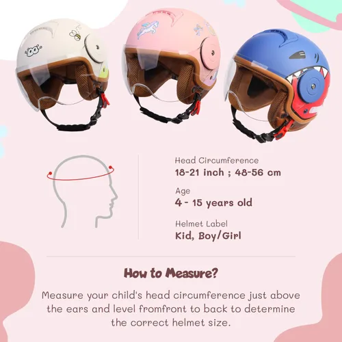 Miniatura 6 de Cascos de motocicleta de cara abierta 3/4 para niños de 4 a 15 años de edad, cascos de bicicleta de tierra ATV para niños jóvenes, casco medio