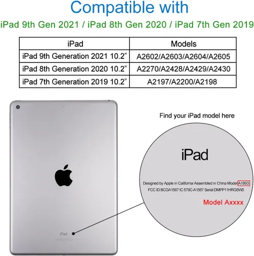 Miniatura 2 de Compatible con iPad de 10.2 pulgadas, iPad de 9ª/8ª generación 2021/2020, iPad de 7ª generación y iPad 2019 de 7ª generación con soporte