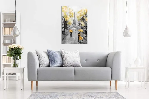 Miniatura 4 de Lienzo decorativo para pared de París en blanco y negro, amarillo, 12 x 8 pulgadas