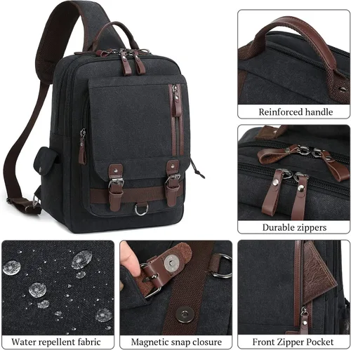 Miniatura 4 de Mygreen bolsa cruzada de lona, mochila de viaje