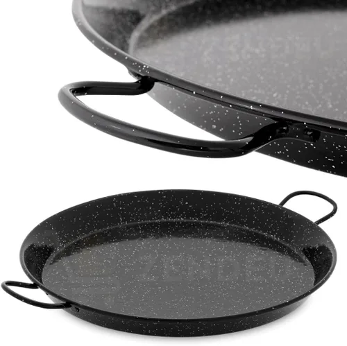 Miniatura 9 de Paellera de paella de España – Auténtica paellera de acero al carbono esmaltado, grande 13.5 pulgadas (34 cm) Paellera tradicional fabricada