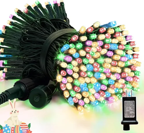 Miniatura 25 de LAMPHOME - Cadena de luces LED de 500 luces para exteriores, 46 pies, con 16 modos, luces impermeables verdes, rojas y rojas-verdes agrupadas