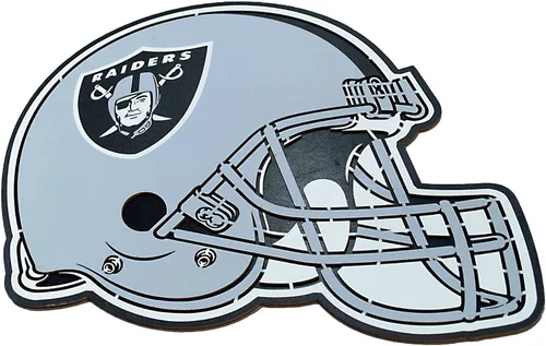 FOCO - Letrero de madera para casco de fútbol americano de Las Vegas Raiders, edición limitada, arte de pared de la NFL en colores del equipo, tiene