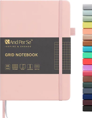 Miniatura 104 de &And Per Se - Cuaderno en blanco, 160 páginas, 5.7 x 8 pulgadas, cuaderno de rayas estrechas con papel grueso para escribir, cuaderno de tapa dura