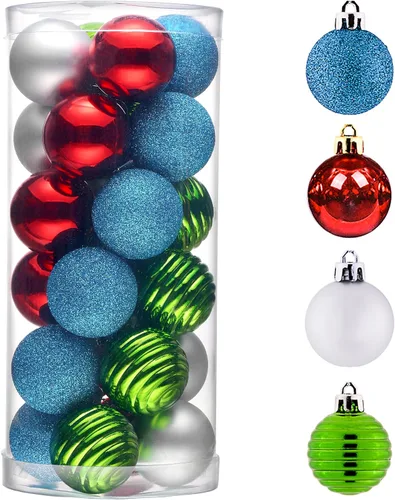 Miniatura 9 de Valery Madelyn - Juego de adornos pequeños de 1.57 pulgadas para árbol de Navidad, adornos de bolas colgantes inastillables para decoración de dorado