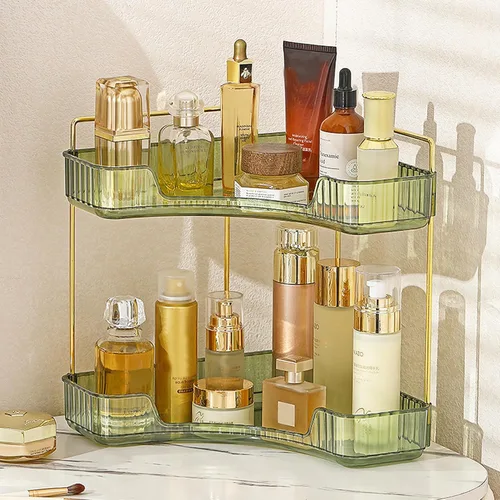 Miniatura 7 de Aveniee Organizador de Esquina para Encimera de Baño, Estante de Encimera de Baño Organizador de Maquillaje para Tocador, Bandeja de Perfume