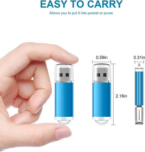 Miniatura 4 de TOPESEL Paquete de 2 unidades de memoria USB 3.0 de 64 GB de alta velocidad, memoria USB 3.0 para PC, portátiles, tabletas, televisores, audio