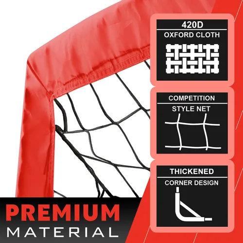 Miniatura 2 de Portería de fútbol infantil de 6 x 4 pies con bolsa de transporte, red de fútbol plegable portátil para entrenamiento de práctica en el patio Rojo