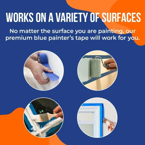 Miniatura 6 de True Blue Premium Blue - Cinta adhesiva de pintor profesional, para uso en interiores y exteriores, grado comercial, disponible en 2 anchos
