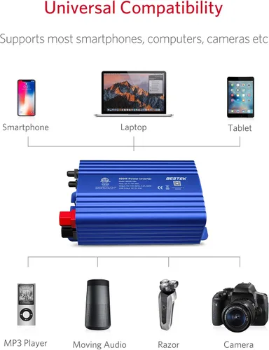 Miniatura 6 de Inversor de corriente DC 12 V a 110 V AC convertidor (azul)