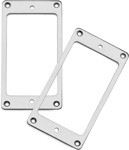 Miniatura 6 de MAXCHEER Anillo de recogida Humbucker plano de hierro de metal para reemplazo de guitarra eléctrica (cromo)