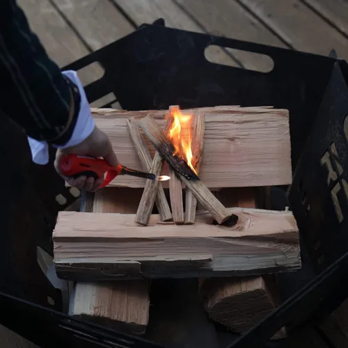 Miniatura 6 de Juego de caja de regalo de madera de grasa de 10 libras, palos de inicio de fuego en una caja de almacenamiento de la bandera de Estados Unidos