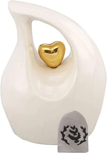 Miniatura 2 de Urna de recuerdo personalizada para cenizas humanas – Urna conmemorativa de diseño de corazón, pequeña urna de cremación, urna funeraria