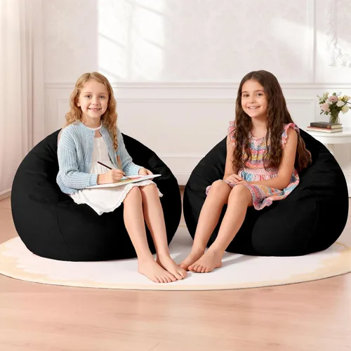 Miniatura 34 de Homguava - Sillón puff de 3 pies Sillón estilo puff grande de 3 pulgadas con relleno de espuma viscoelástica, sofá suave con funda de terciopelo