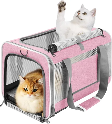 Miniatura 10 de GAPZER Transportador de mascotas para gatos grandes de 20 libras + / Transportín de lados suaves para perros pequeños de 12 libras, jaula de viaje