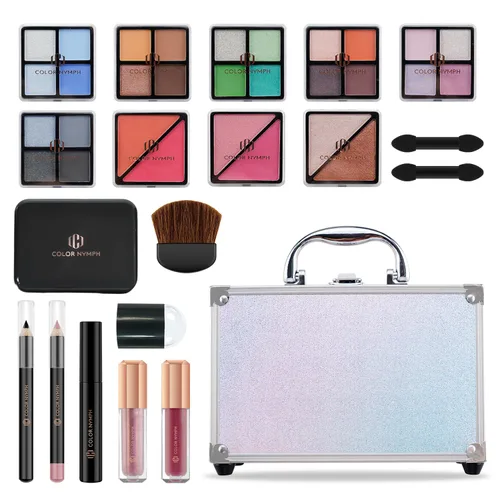 Miniatura 11 de Color Nymph Kit de maquillaje para principiantes para adolescentes con estuche de tren pequeño para cosméticos incluido, paleta de 24 sombras