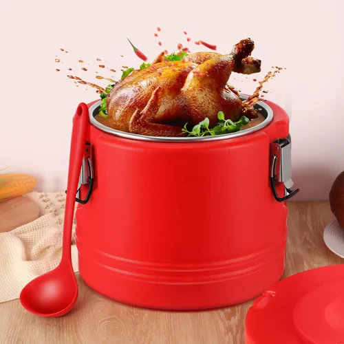 Jinei Calentador de alimentos caliente o refrigerador, contenedor de alimentos aislado con cuchara, caja de sopa comercial portátil para