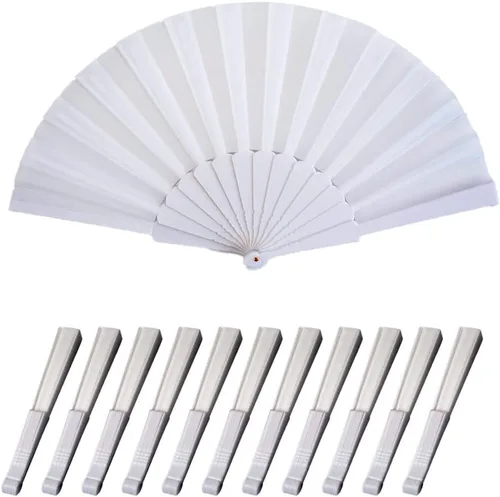 Miniatura 11 de HUNANBANG 4 abanicos de mano plegables de bambú oriental, solo para adultos, regalo de boda, recuerdos de fiesta, decoración de bricolaje