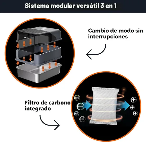 Miniatura 9 de Solpobei - Caja de arena de acero inoxidable cerrada, caja de metal para gatos, mediana Sartén pequeña para gatos con tapa, 18.7 pulgadas